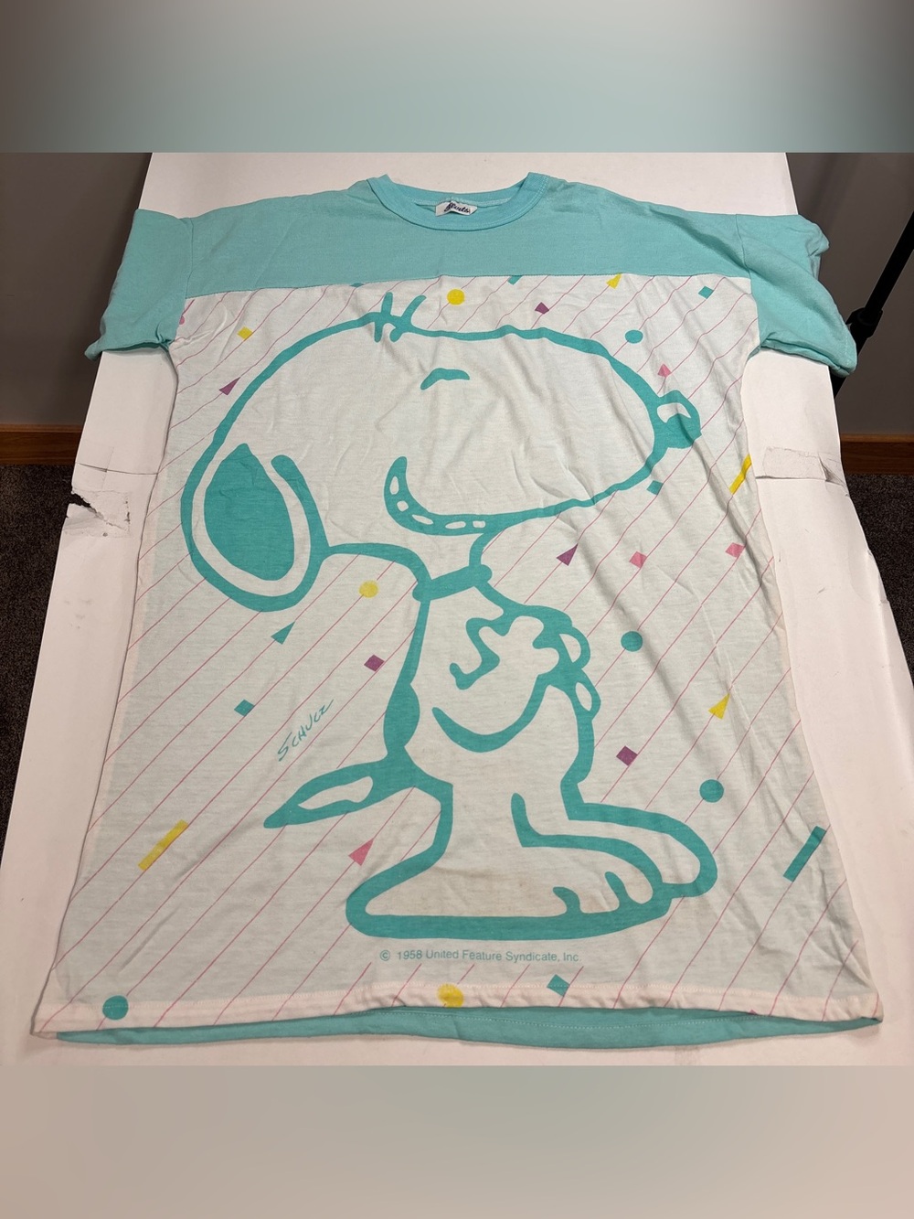 Vintage Snoopy Sleep Shirt Womens Flirts Joe Cool Nightgown One Size